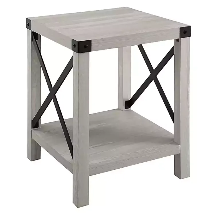 Kirklands Home Stone Rustic Wood Accent Table Gray Online
