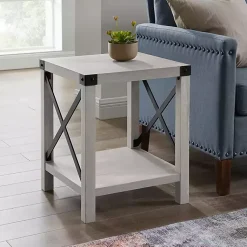 Kirklands Home Stone Rustic Wood Accent Table Gray Online
