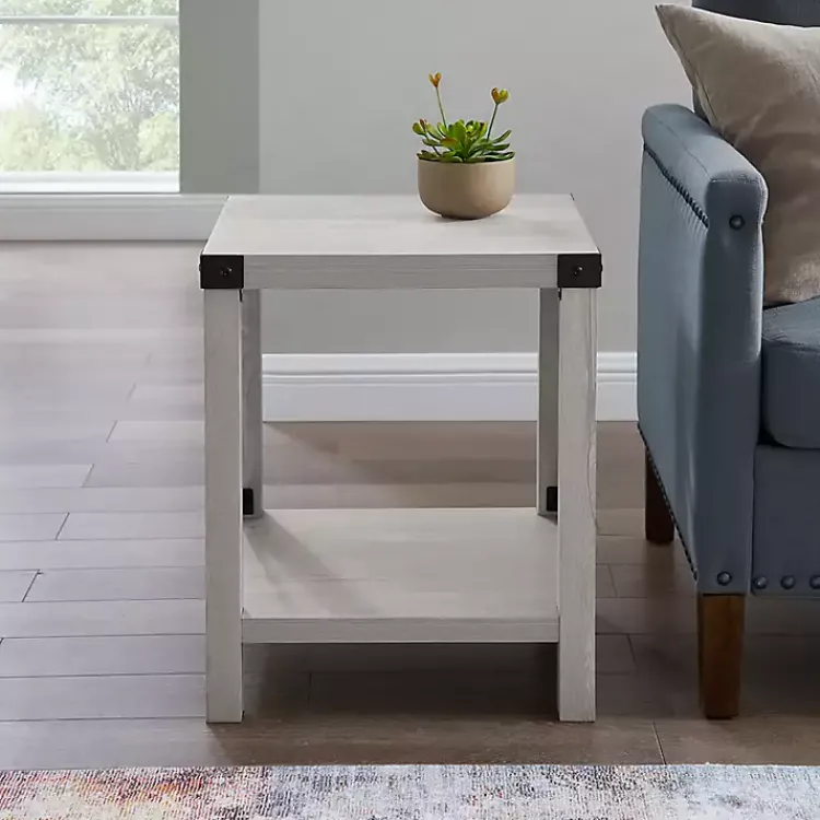 Kirklands Home Stone Rustic Wood Accent Table Gray Online