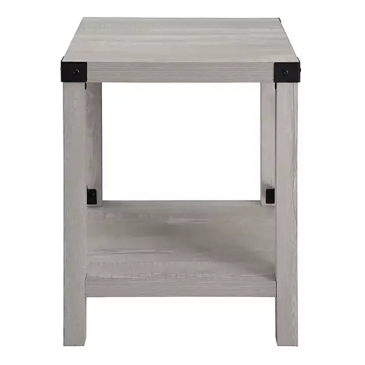 Kirklands Home Stone Rustic Wood Accent Table Gray Online