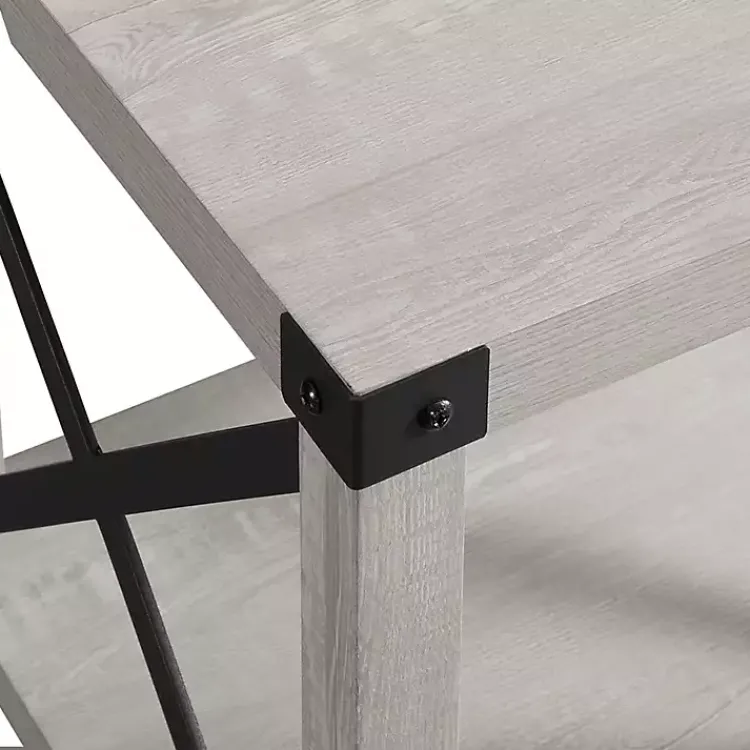 Kirklands Home Stone Rustic Wood Accent Table Gray Online