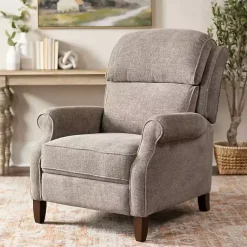 Kirklands Home Stone Handwoven Upholstered Recliner Brown