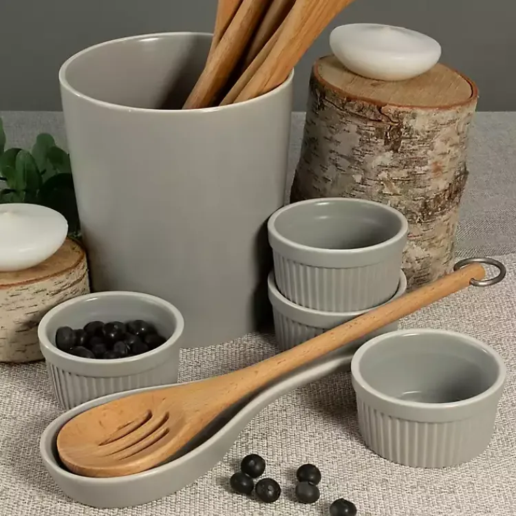 Kirklands Home Stone Katy 6-pc. Kitchen Accessories Set Gray Sale