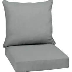 Kirklands Home Stone Leala Texture Outdoor Deep Seat Cushions Gray New