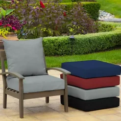 Kirklands Home Stone Leala Texture Outdoor Deep Seat Cushions Gray New