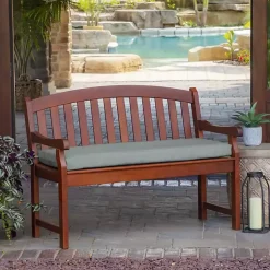 Kirklands Home Stone Leala Texture Outdoor Bench Cushion Gray