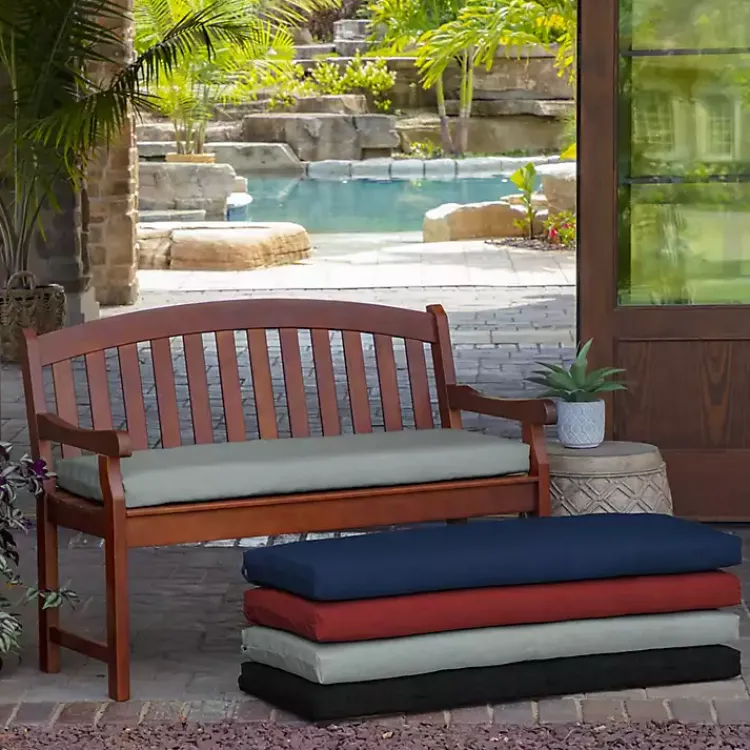 Kirklands Home Stone Leala Texture Outdoor Bench Cushion Gray