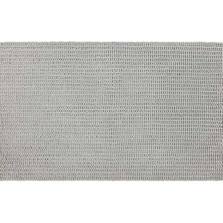 Kirklands Home Stone Memory Foam Chenille Bath Mat, 60 in. Gray Outlet