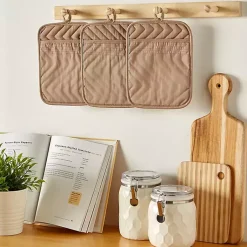 Kirklands Home Stone Quilted 3-pc. Potholder Set Brown