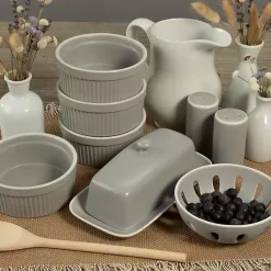 Kirklands Home Stone Stoneware 7-pc. Kitchen Accessories Set Gray Hot