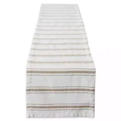 Kirklands Home Stone Zig Zag Dobby Stripe Runner Tan New
