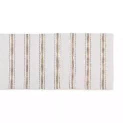 Kirklands Home Stone Zig Zag Dobby Stripe Runner Tan New