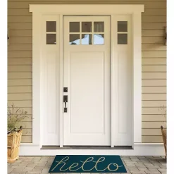 Kirklands Home Storm Hello Doormat Blue
