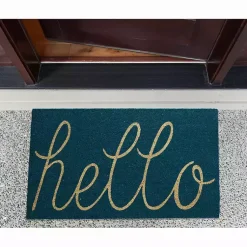 Kirklands Home Storm Hello Doormat Blue