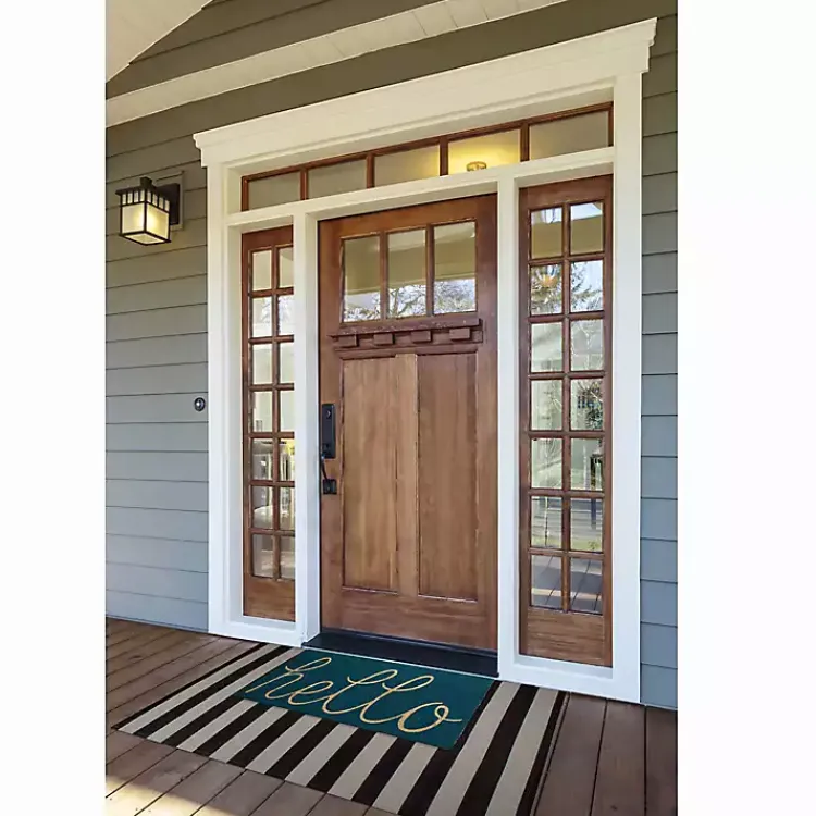 Kirklands Home Storm Hello Doormat Blue