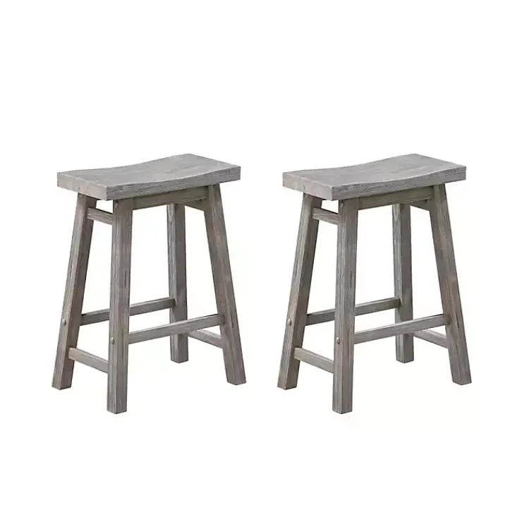 Kirklands Home Storm Sonoma Saddle Counter Stools, Set of 2 Gray Sale