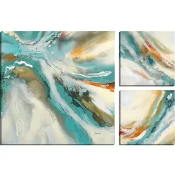 Kirklands Home Striations I, II & III Canvas Art Prints, Set of 3 Blue Online