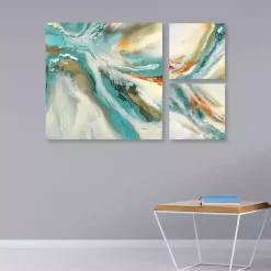 Kirklands Home Striations I, II & III Canvas Art Prints, Set of 3 Blue Online