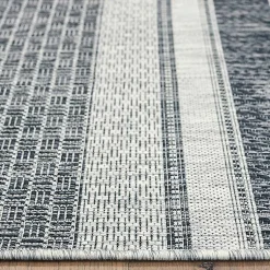 Kirklands Home Stripe Weave Sun Shower Outdoor Area Rug, 7x9 Gray Hot