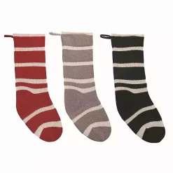 Christmas Stockings & Stocking Holders>Kirklands Home Striped Knit 3-pc. Christmas Stocking Set