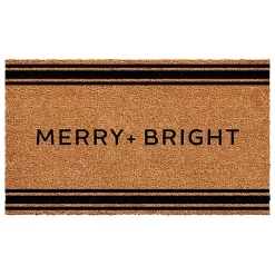 Kirklands Home Striped Merry + Bright Coir Doormat Discount