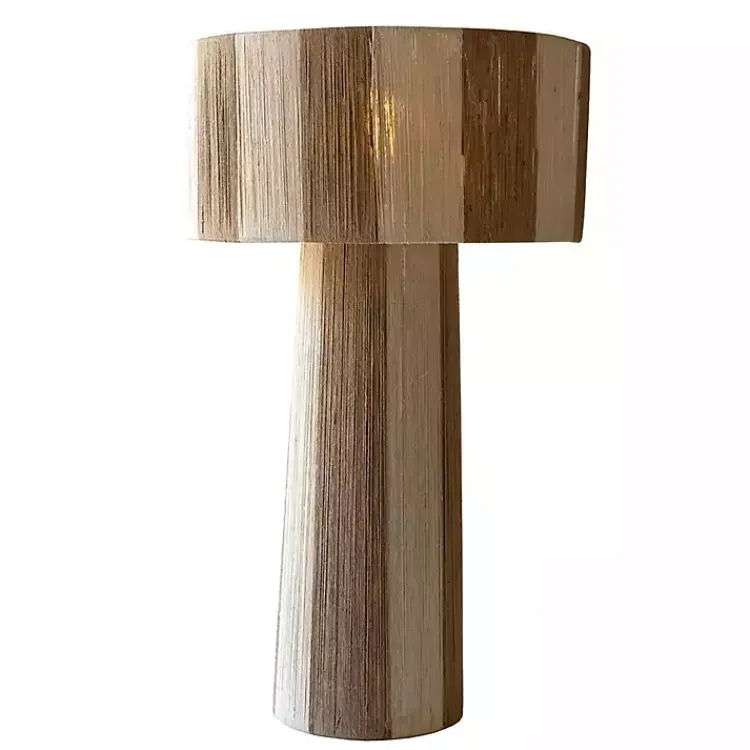 Kirklands Home Striped Natural Jute Table Lamp Brown Hot