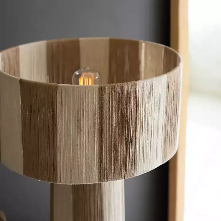 Kirklands Home Striped Natural Jute Table Lamp Brown Hot