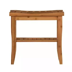 Kirklands Home Sumter Bamboo Bathroom Stool New