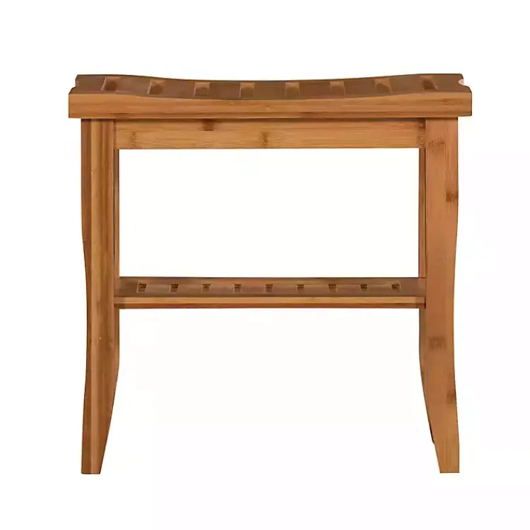 Kirklands Home Sumter Bamboo Bathroom Stool New