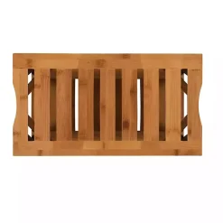 Kirklands Home Sumter Bamboo Bathroom Stool New