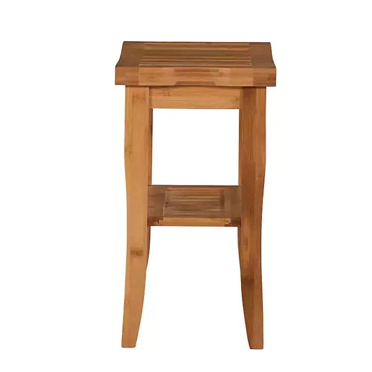 Kirklands Home Sumter Bamboo Bathroom Stool New