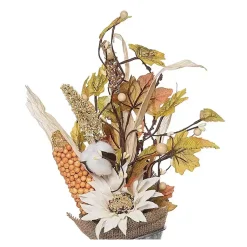 Fall>Kirklands Home Sunflower and Cotton Harvest Arrangement