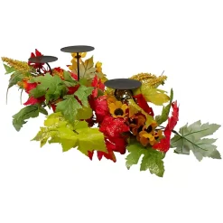 Fall>Kirklands Home Sunflower and Leaves Candle Centerpiece