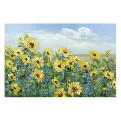 Kirklands Home Sunflower Fields Forever Giclee Canvas Art Print Yellow Hot