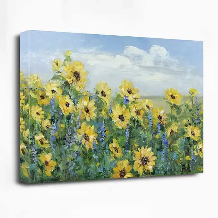 Kirklands Home Sunflower Fields Forever Giclee Canvas Art Print Yellow Hot
