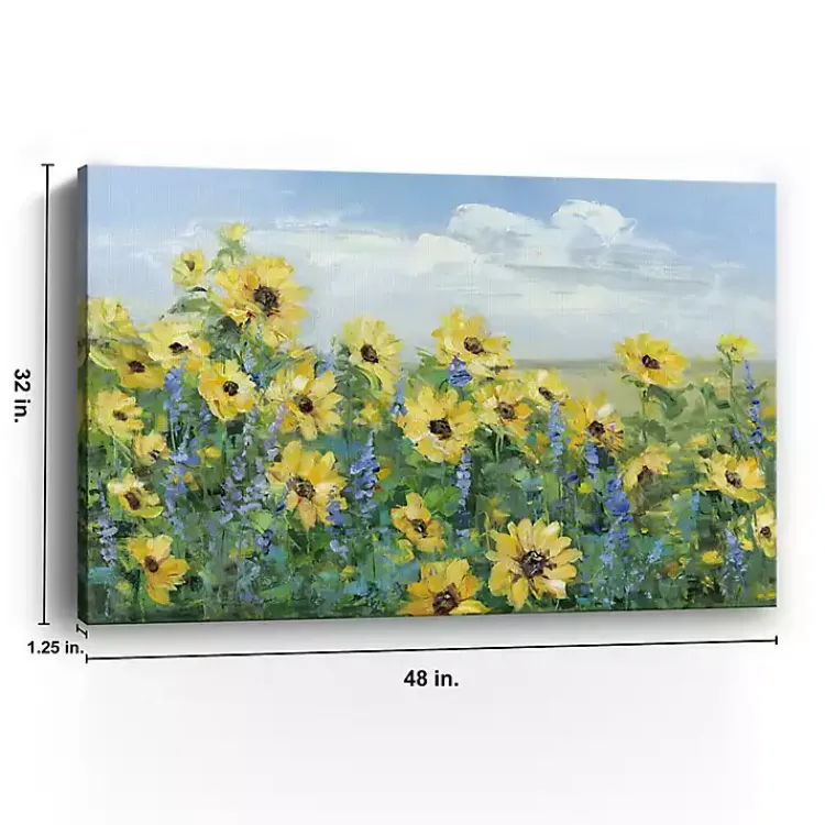 Kirklands Home Sunflower Fields Forever Giclee Canvas Art Print Yellow Hot