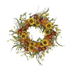 Wreaths>Kirklands Home Sunflower Mixed Floral Wreath
