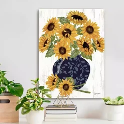 Fall>Kirklands Home Sunflowers in Blue Vase Canvas Art Print