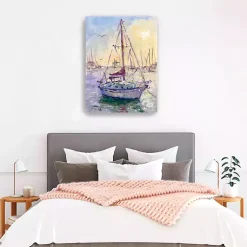 Kirklands Home Sunset Boat Canvas Art Print Multi Hot