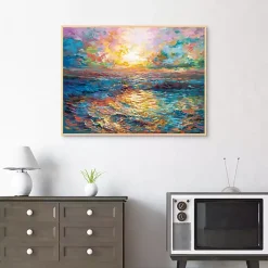 Kirklands Home Sunset in Mykonos Framed Canvas Art Print Discount