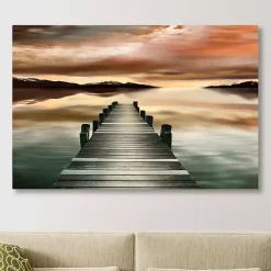Kirklands Home Sunset Jetty Giclee Canvas Art Print Multi Online