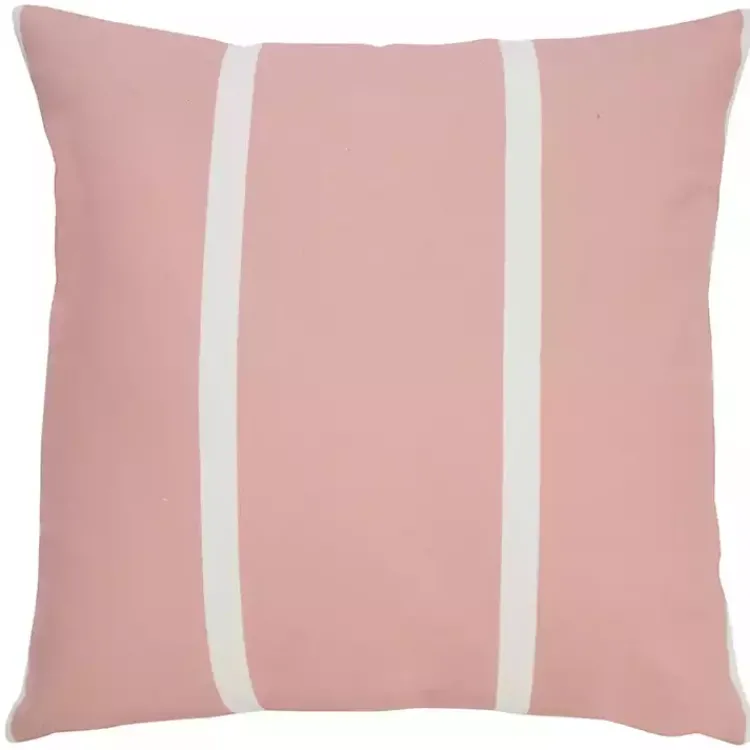 Kirklands Home Sunset Pink Double Stripe Outdoor Pillow Clearance