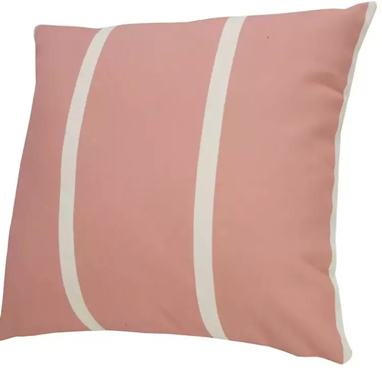 Kirklands Home Sunset Pink Double Stripe Outdoor Pillow Clearance