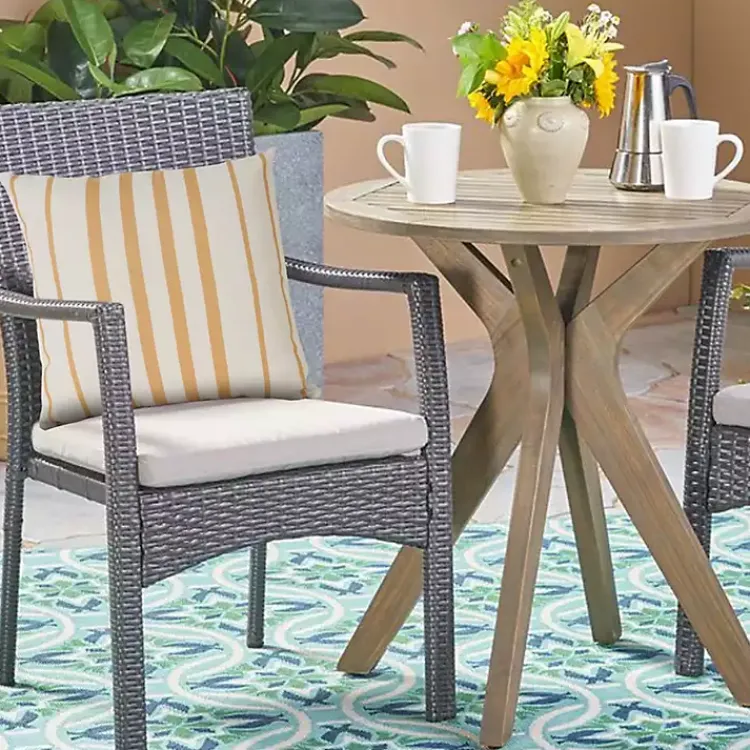 Kirklands Home Sunshine Geometric Stripes Outdoor Pillow New