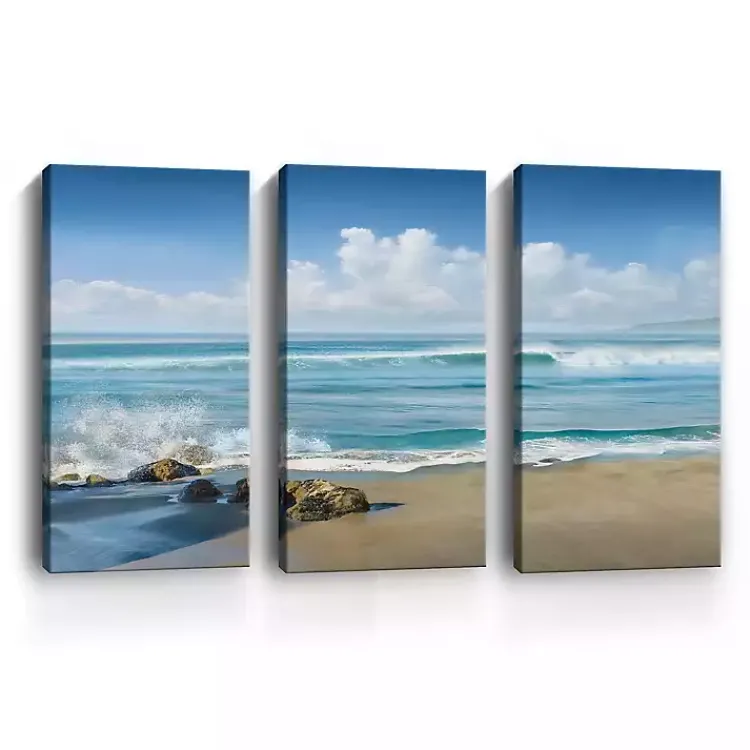Kirklands Home Sweeping Blue Canvas Art Prints, Set of 3 Discount