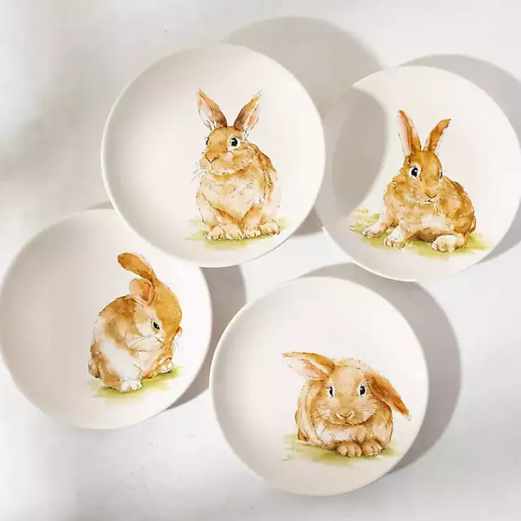 Kirklands Home Sweet Bunny Salad Plates, Set of 4 Clearance