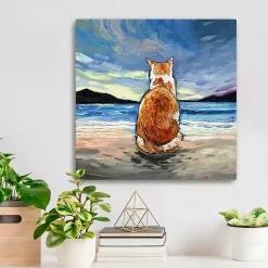 Kirklands Home Tabby Cat Beach Days Canvas Art Print Online