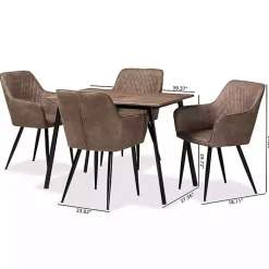Kirklands Home Table and Leather Bucket Chairs 5-pc. Dining Set Best