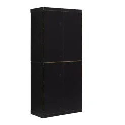 Kirklands Home Tall Black Wood and 4-Door Storage Cabinet Sale
