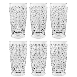 Kirklands Home Tall Embossed Acrylic Tumblers, Set of 6 Clear Outlet
